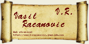 Vasil Račanović vizit kartica